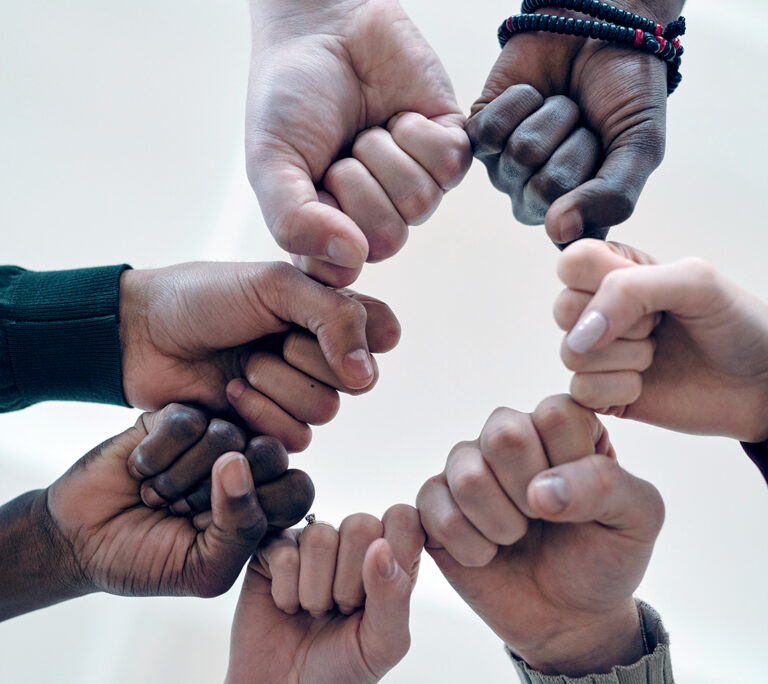 Circle of diverse fists